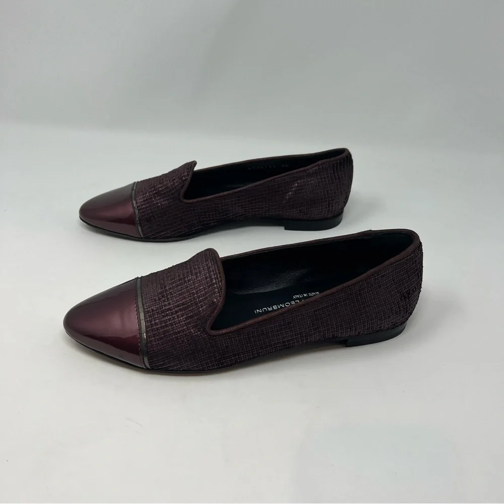 AGL Metallic Leather Flats Shoes Women Size 6 Holiday Winter Work Travel - Picture 4 of 8